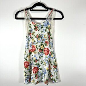 Vintage Victoria’s Secret Satin Nightie‎ S Floral Multicolor Nightgown Lingerie